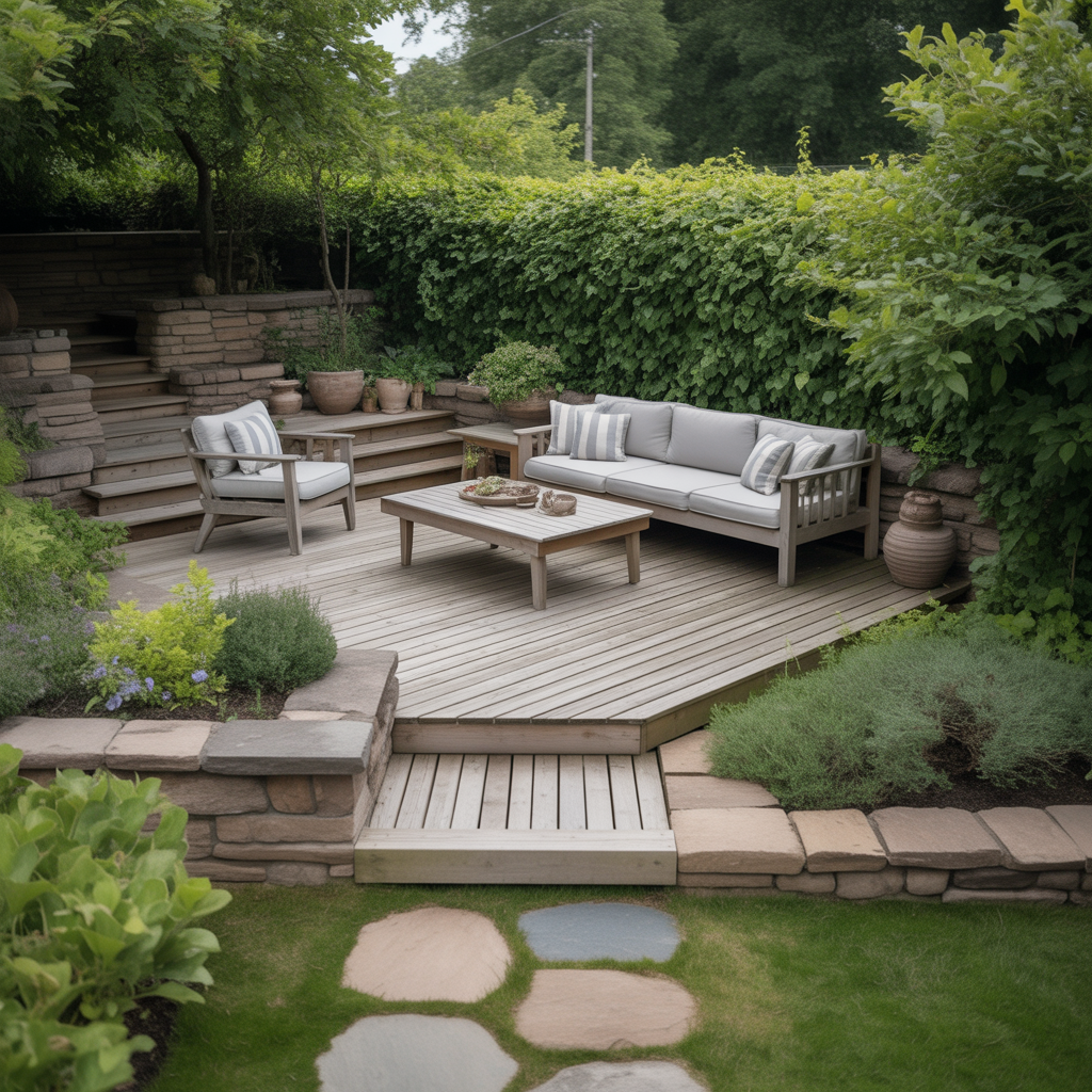 3.Sa bygger du en uteplats som smalter in i tradgardens design